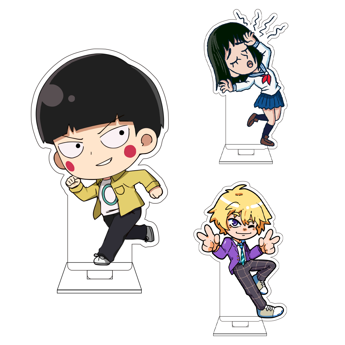 Anime Cosplay Buy - 10CMアニメ モブサイコ 百 コスプレ かわいいアクリルフィギュアスタンドプレート 雷電アタカタ