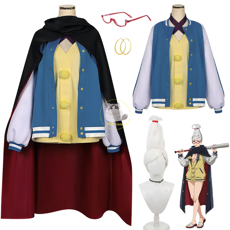 Anime Cosplay Glasses - アニメ綾瀬セイコーコスプレ衣装ウィッグダンダダンコスプレ綾瀬セイコー制服ケープ赤メガネイヤリングハロウィンコス女性用