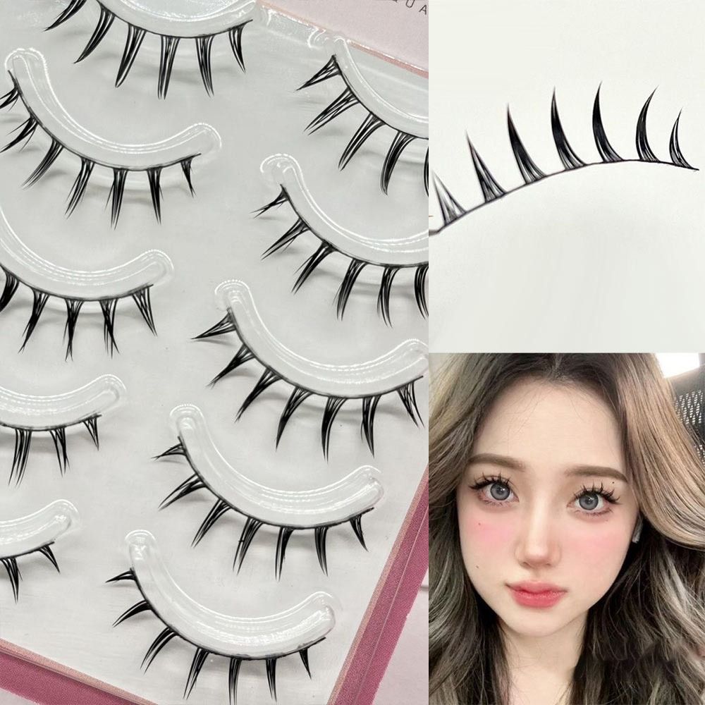 Anime Cosplay Lashes - フェイクミンクつけまつげ 5 ペアパックドラマチックな厚いマンガアニメまつげ日本のコスプレウェットスパイキーまつげ女性のための