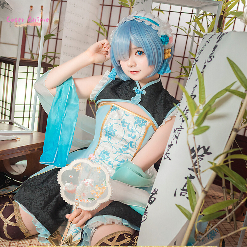 Anime Cosplay Rem - アニメ Re:ゼロから始める異世界生活 レム コスプレ衣装 制服 ハロウィン