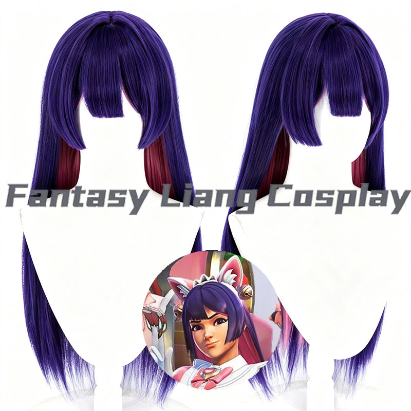 Anime Cosplay Cafe - ゲーム「オーバーウォッチ」シラのキリコ アルティメット コスプレウィッグ 女性用 ハロウィン カーニバル