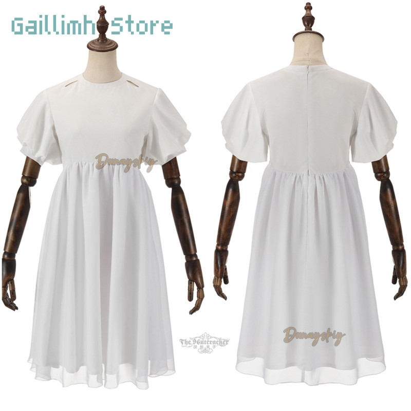 Anime Cosplay Kostüm - アニメエイリアンステージスアコスプレ衣装ウィッグ女の子のコンサートパフォーマンススアハロウィンパーティー制服白バブルスリーブドレスアイドル