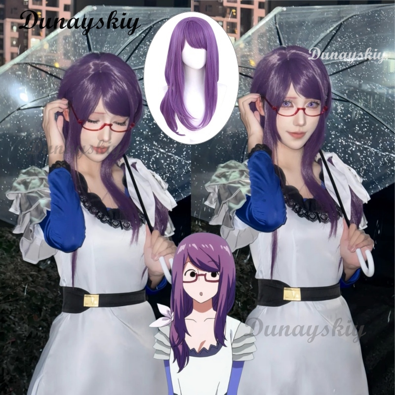 Anime Cosplay Glasses - アニメ東京神城ライズ白長袖ドレスコスプレ衣装ウィッグメガネ大人女性のセクシーなカーニバルスーツカスタマイズ