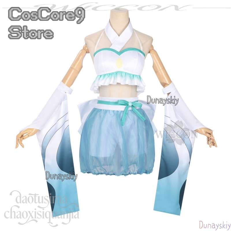 Anime Cosplay Kostüm - いろはさかやり月見カンシャサイ衣装新しい衣装かわいいブルー水着ビキニハロウィンコスプレアニメかぐや姫！