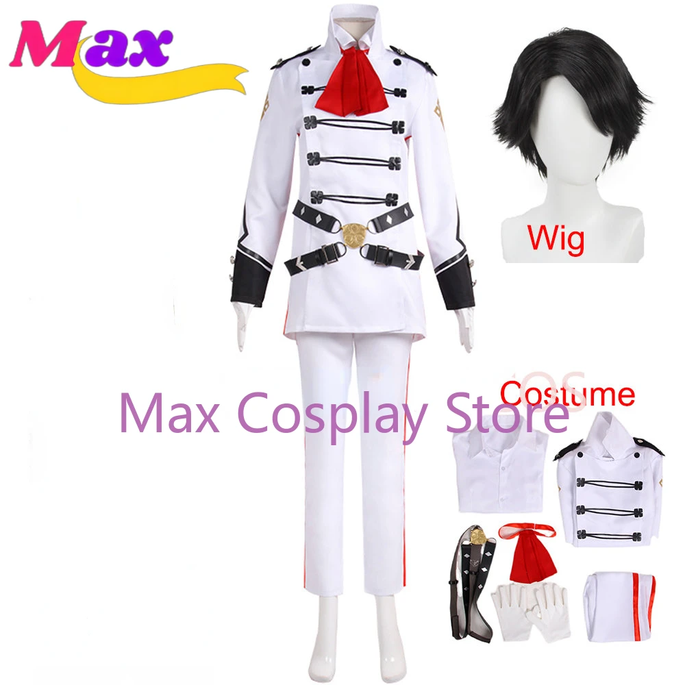 Anime Cosplay Nz - マックス・カズマ・アソギ・カズマ白スーツクリスマスパーティーハロウィン制服衣装大人のコスプレ衣装服ニュージーランド