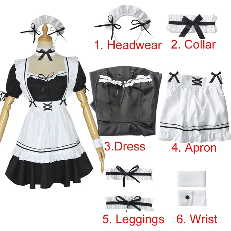 Anime Cosplay Cafe - 2026アニメミラクルニッキカフェメイドコスプレドレスハロウィンカーニバル衣装女性用サイズS-3XL