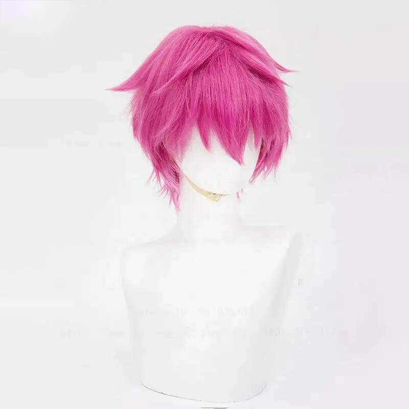 Anime Cosplay Glasses - 斉木楠雄コスプレウィッグピンクヘアグリーンメガネアンテナヘアクリップアニメロールプレイ小道具帽子