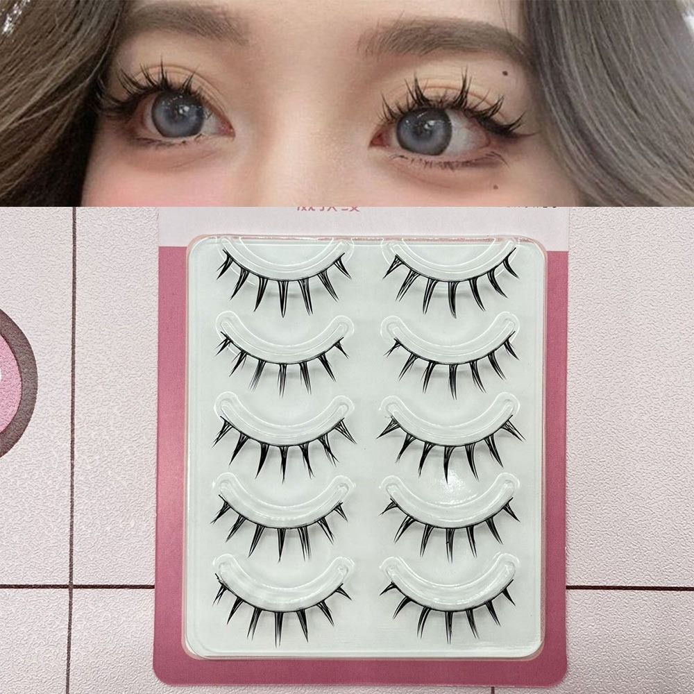 Anime Cosplay Lashes - 5ペアパック 日本製 コスプレ用つけまつげ ドラマチックな厚めの漫画風アニメまつげ フェイクミンクつけまつげ 女性用まつげエクステ