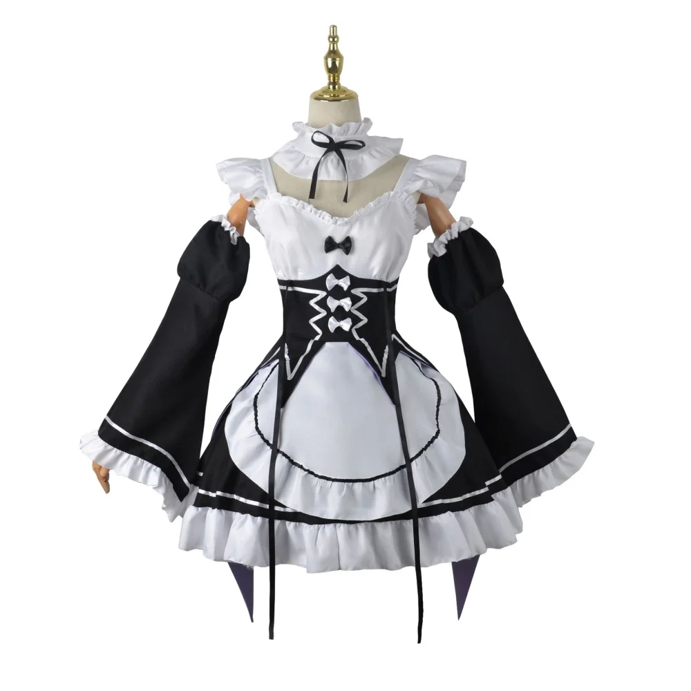 Anime Cosplay Rem - アニメラムレムメイドコスプレ再ゼロから始める異世界生活衣装女性ロリドレスハロウィンパーティースーツ
