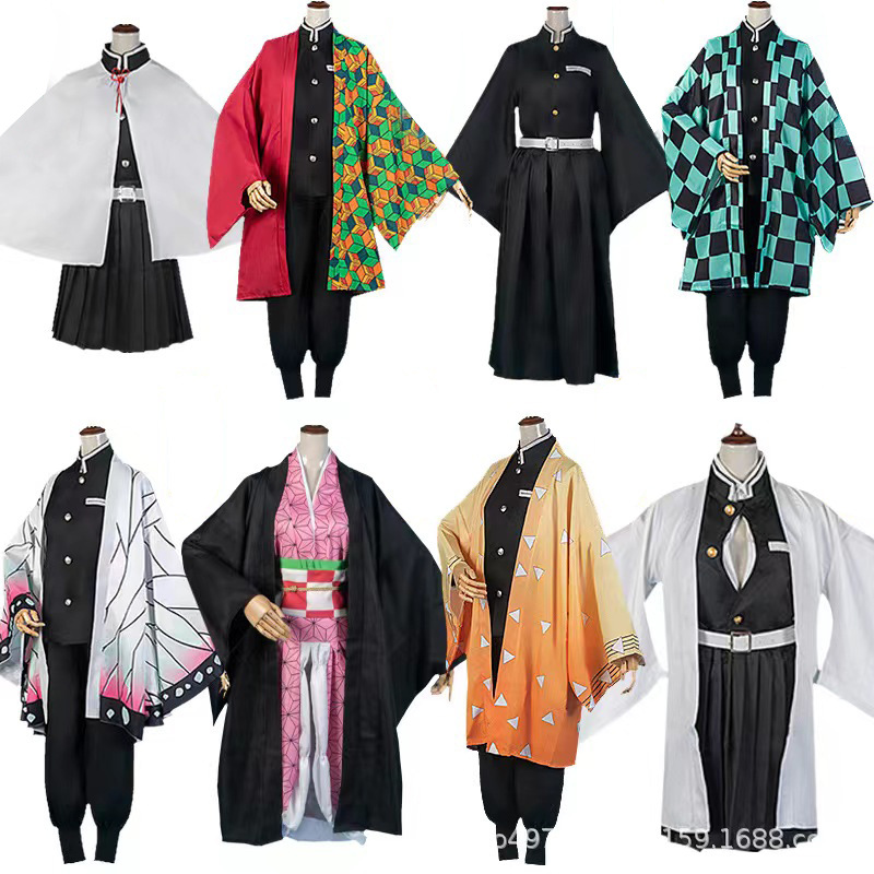 Anime Cosplay Shop - 鬼滅の刃のハロウィンコスチューム - 竈門炭治郎、宮崎百合子、富岡義勇のコスプレ衣装