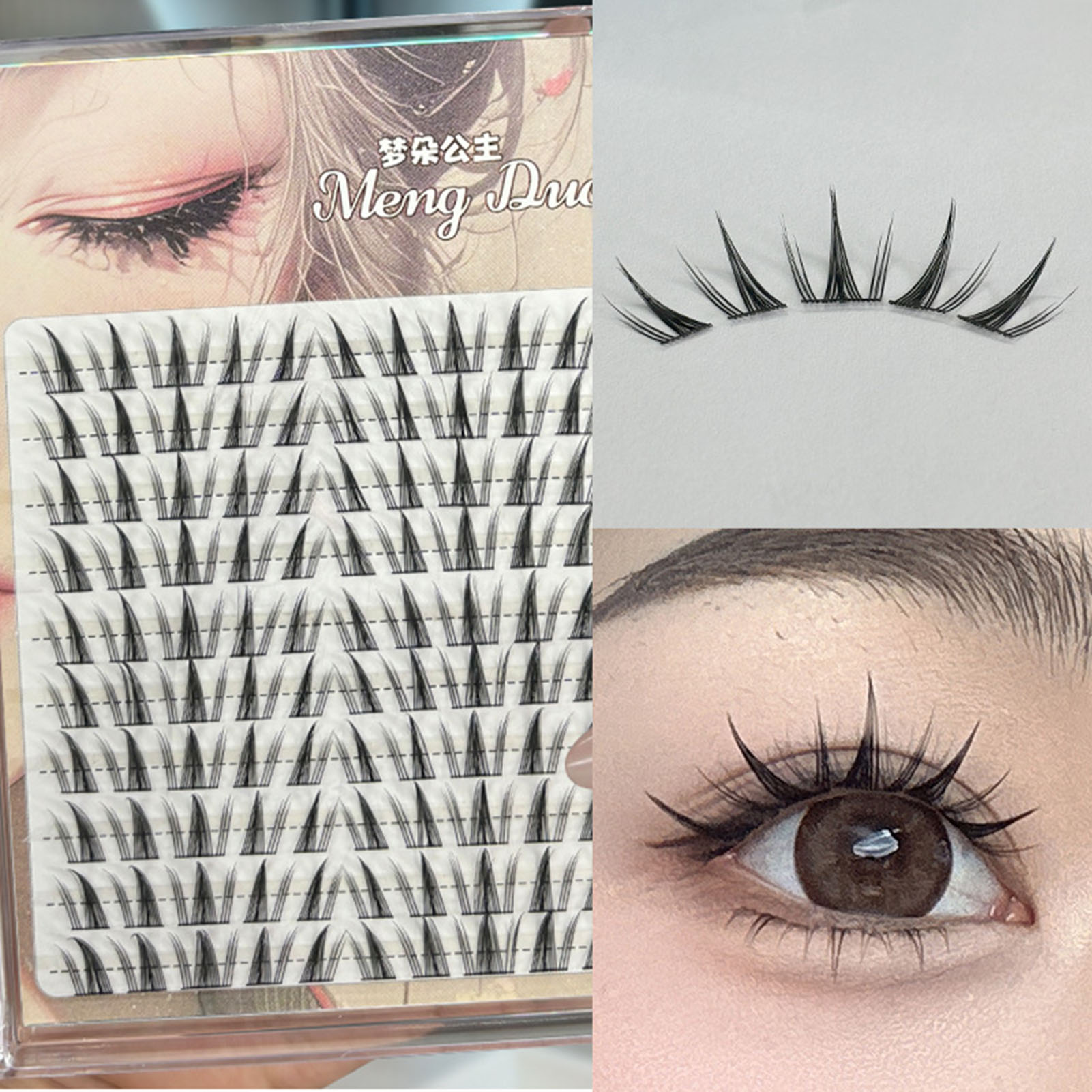 Anime Cosplay Lashes - 10 行 3D うっすらマンガひまわり偽まつげふわふわボリュームつけまつげエクステンションアイリフティング効果 DIY メイクアップツール