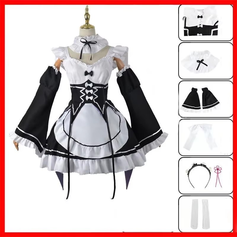 アニメ再ゼロから始める異世界生活ラムレムコスプレドレススーツ - Anime Cosplay Rem のレビューと価格