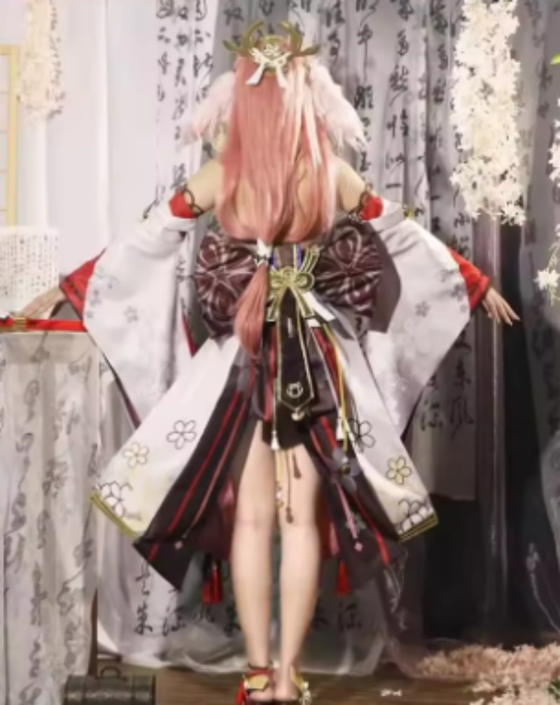 原神インパクト八重巫女コスプレ衣装制服 Perücke コス - Anime Cosplay Kostüm のレビューと価格