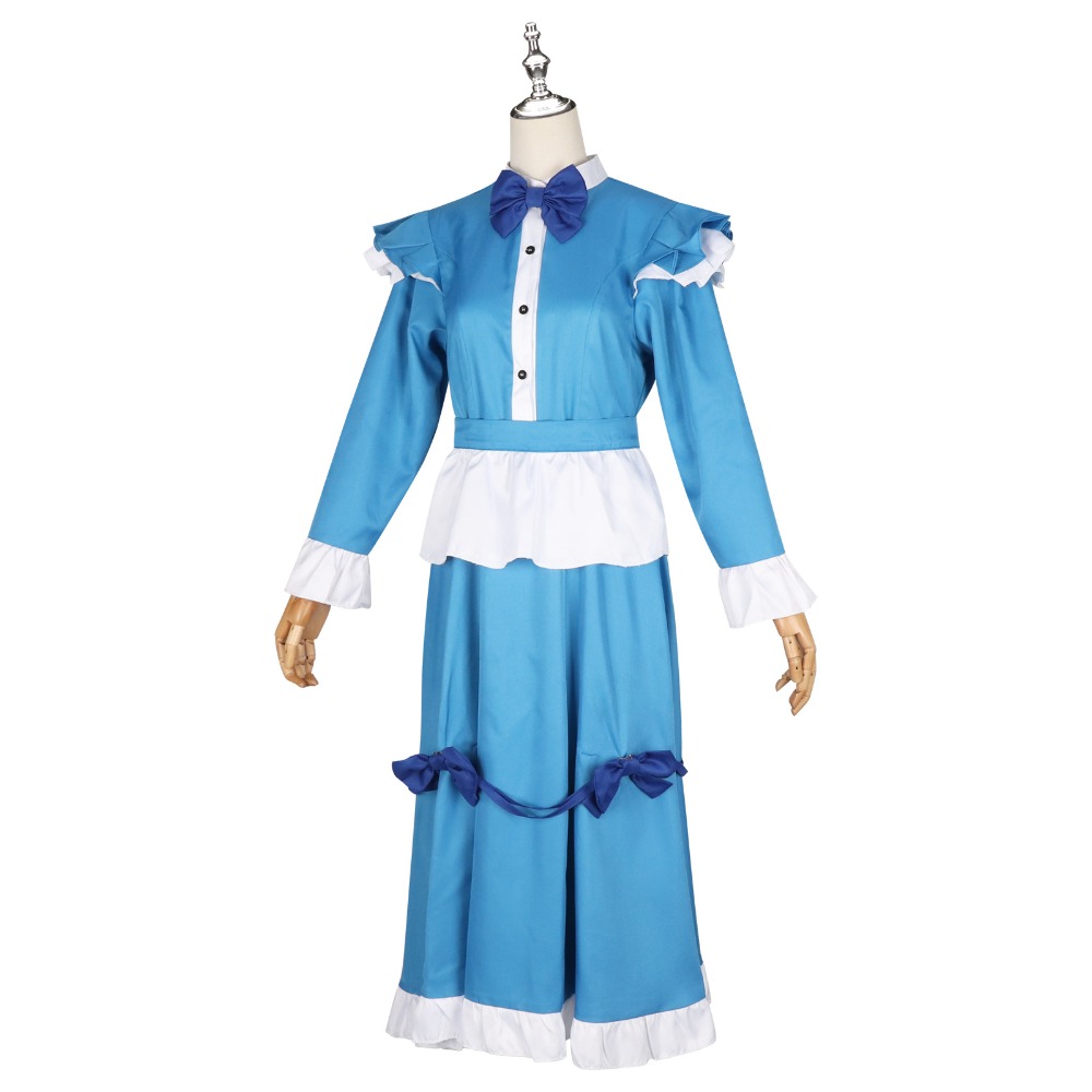 ポピーレッドヘアコスプレ衣装フルセットかわいいブルードレス大 - Anime Cosplay Blue Hair のレビューと価格