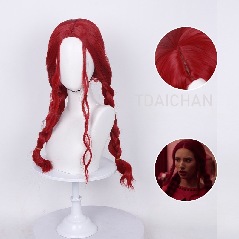 カーリーコスプレウィッグレッドプリンセスハートヘアスタイルク - Anime Cosplay Blue Hair のレビューと価格