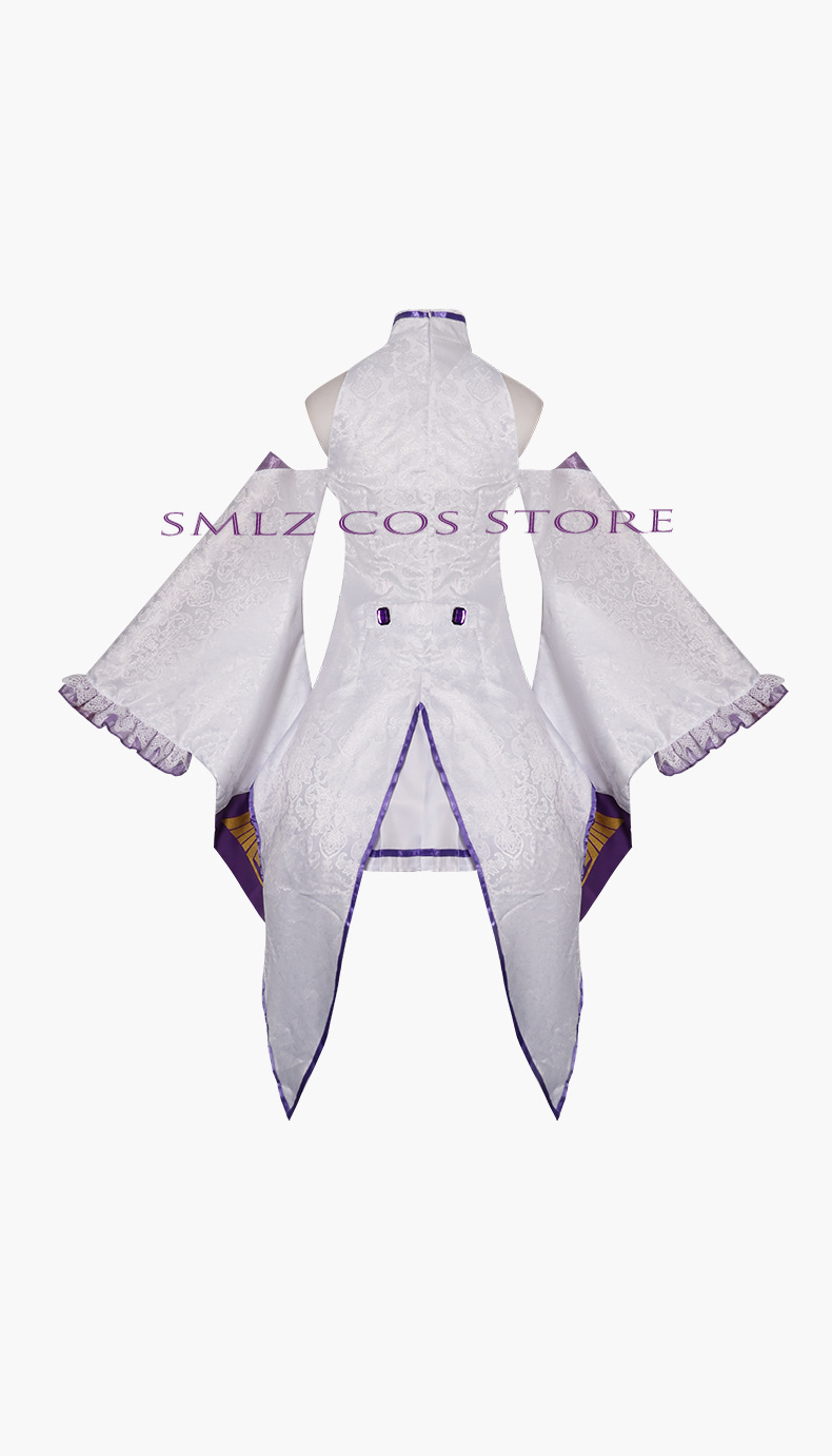 エミリアコスプレアニメ再ゼロカラハジメル異世界生活衣装白制服 - Anime Cosplay Wigs のレビューと価格