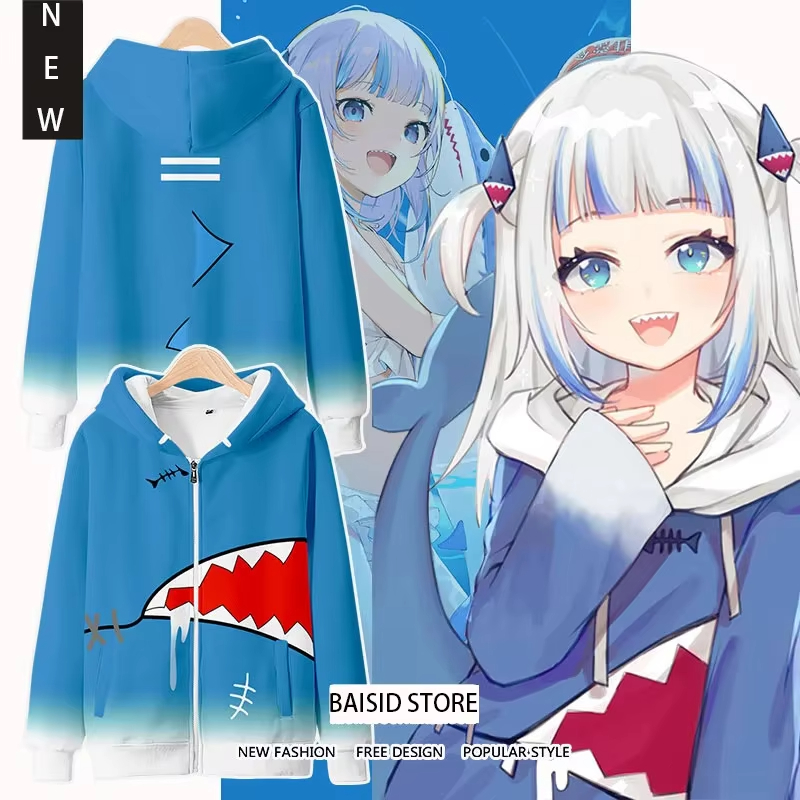 アニメ Gawr Gura コスプレ 3D 印刷パーカー男性 - Anime Cosplay Shop のレビューと価格