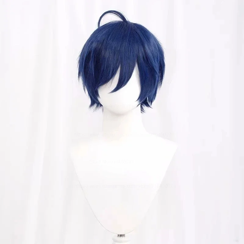 合成ショートストレートコスプレウィッグ,耐熱髪,アニメの髪, - Anime Cosplay Blue Hair のレビューと価格