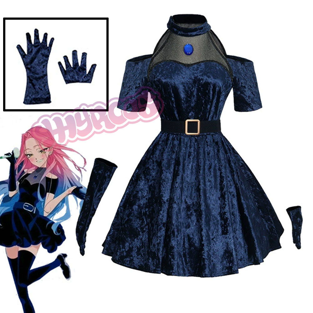 Mizi コスプレアニメエイリアンステージ衣装ダークブルード - Anime Cosplay Blue Hair のレビューと価格