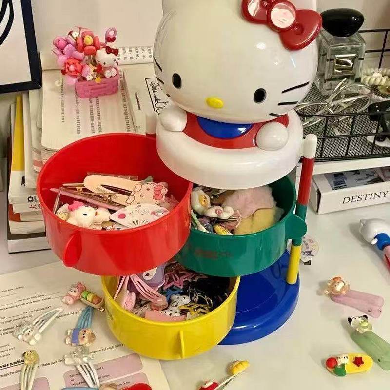 漫画キャラクター ハローキティ 収納ボックス 回転式三層開口 - Anime Cosplay Makeup のレビューと価格
