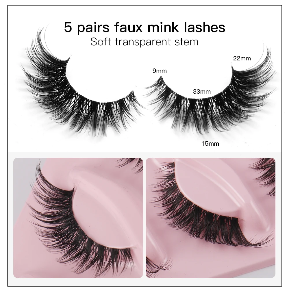 キャットアイ5ペア3Dナチュラルつけまつげ ふわふわソフトク - Anime Cosplay Lashes のレビューと価格