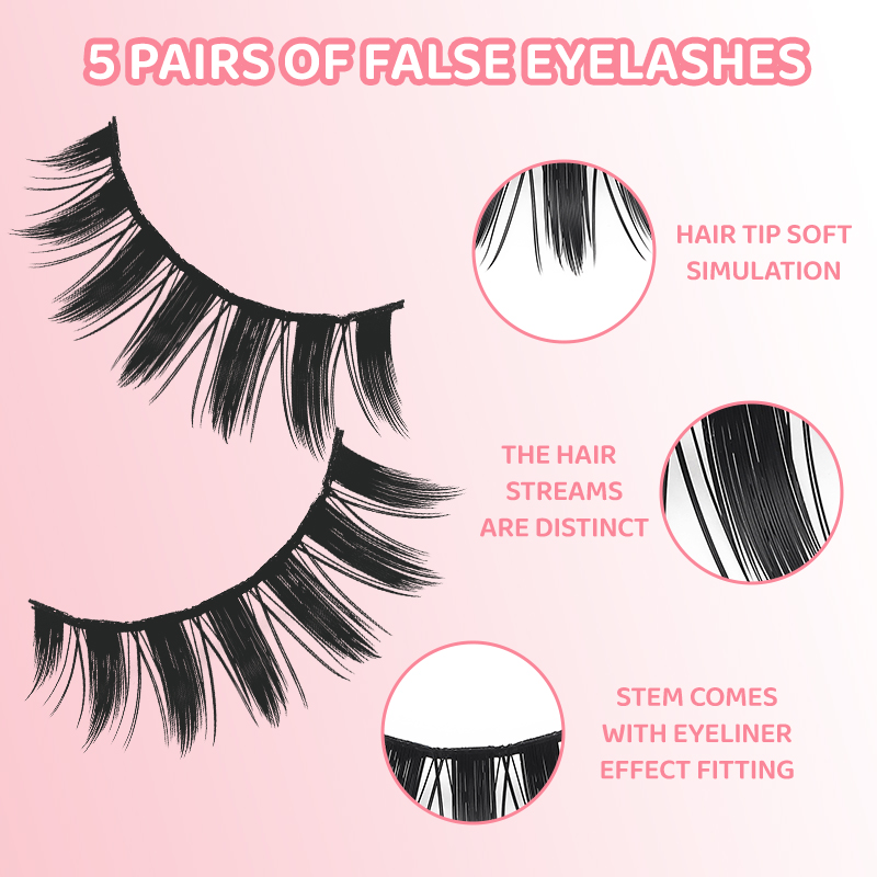 DINGSEN 5ペア マンガ風つけまつげ ソフトで自然なロ - Anime Cosplay Lashes のレビューと価格