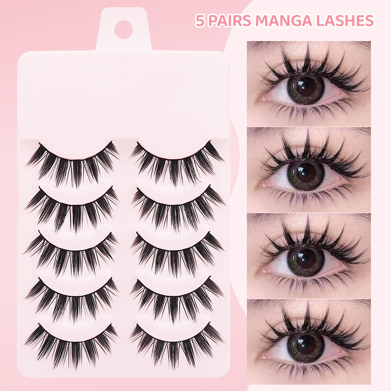 DINGSEN 5ペア マンガ風つけまつげ ソフトで自然なロ - Anime Cosplay Lashes のレビューと価格