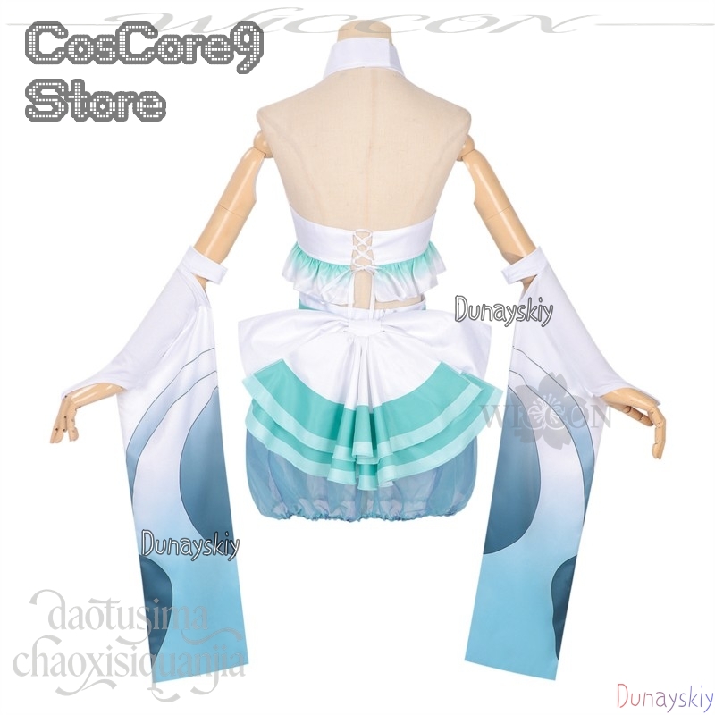 いろはさかやり月見カンシャサイ衣装新しい衣装かわいいブルー水 - Anime Cosplay Kostüm のレビューと価格