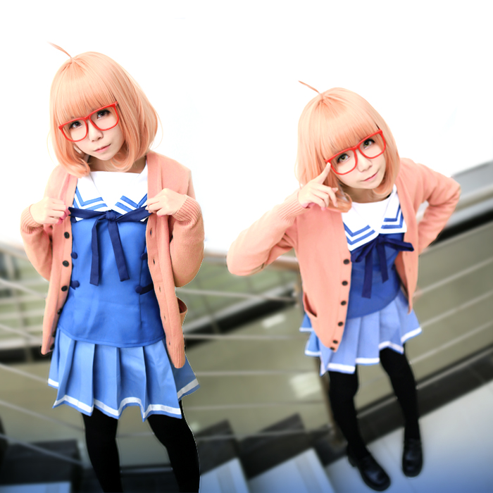 境界の彼方 理世間みらい コスプレ衣装 フルセット コート+ - Anime Cosplay Glasses のレビューと価格