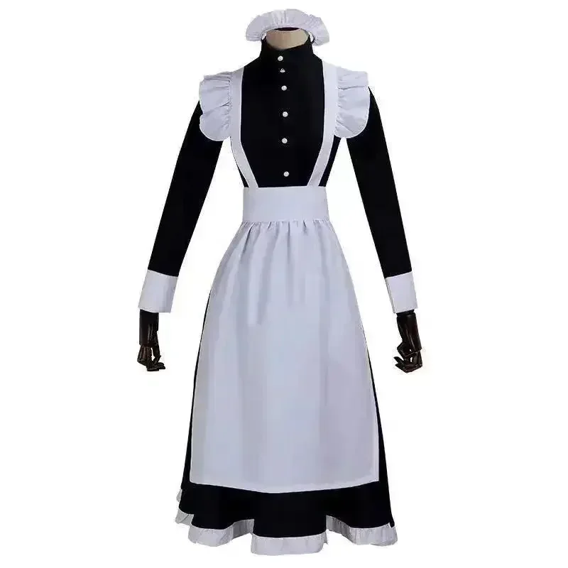 2025年ハロウィン女性メイド衣装ロングドレスエプロンドレス - Anime Cosplay Cafe のレビューと価格