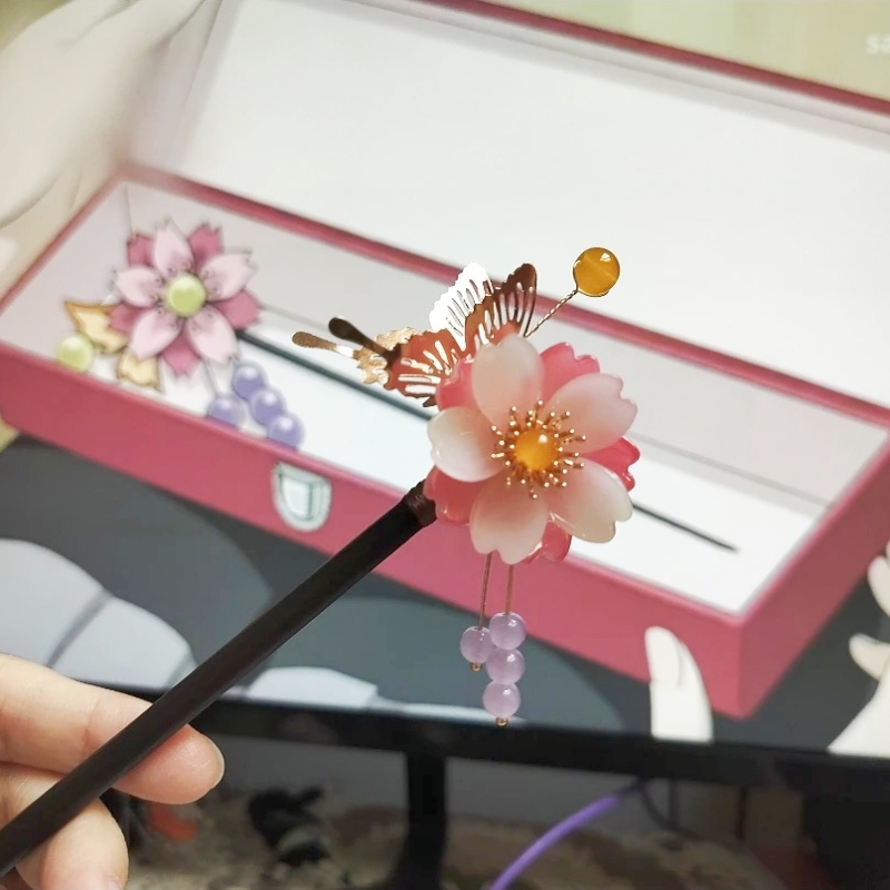 アニメ神様キス桃園七海ピンクかんざしヘアピンコスプレ手作り着 - Anime Cosplay Kiss のレビューと価格