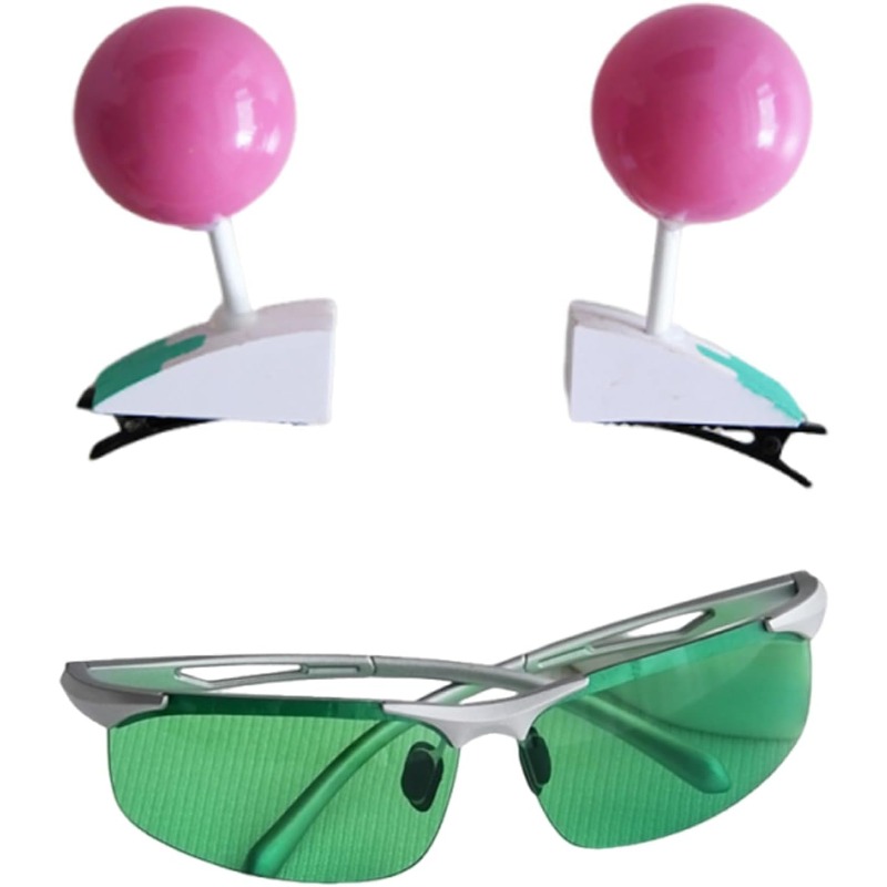 アニメ斉木楠雄コスプレ小道具ピンクショートウィッグ帽子メガネ - Anime Cosplay Glasses のレビューと価格