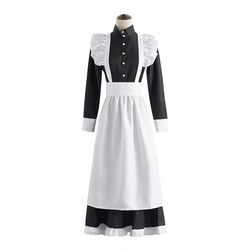 クラシックブラックホワイトメイド英国スタイルパールスレッドロ - Anime Cosplay Shop のレビューと価格
