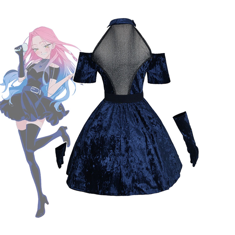 Mizi コスプレアニメエイリアンステージ衣装ウィッグダーク - Anime Cosplay Blue Hair のレビューと価格