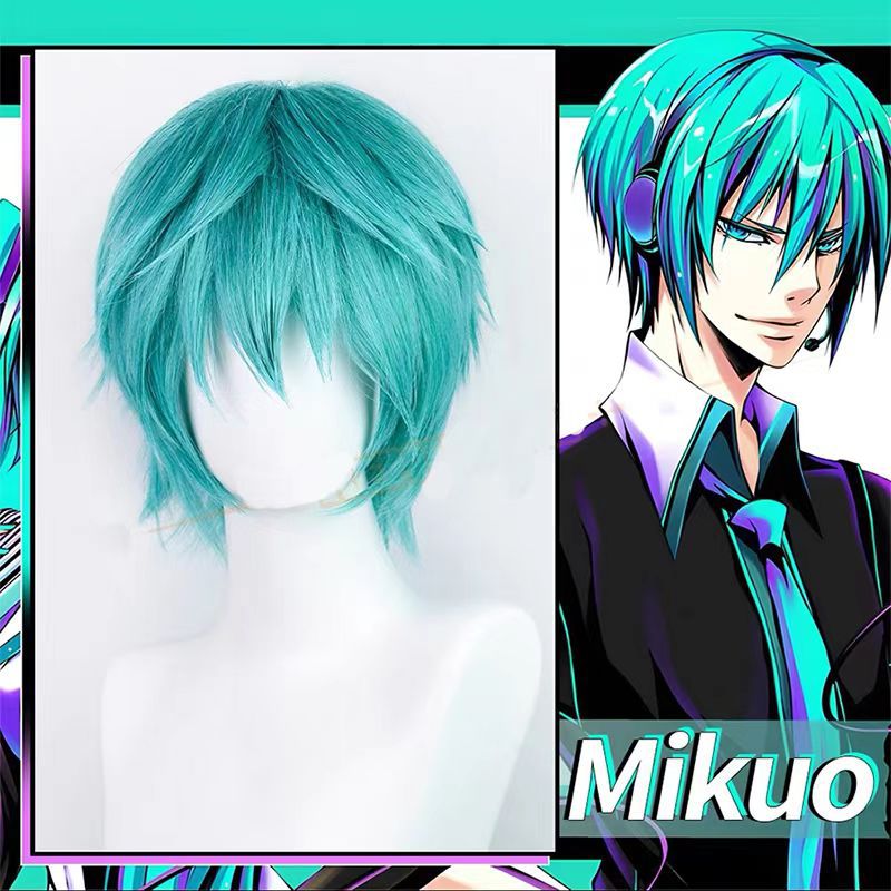 Mikuo コスプレウィッグアニメミクブルーショートヘアアク - Anime Cosplay Blue Hair のレビューと価格