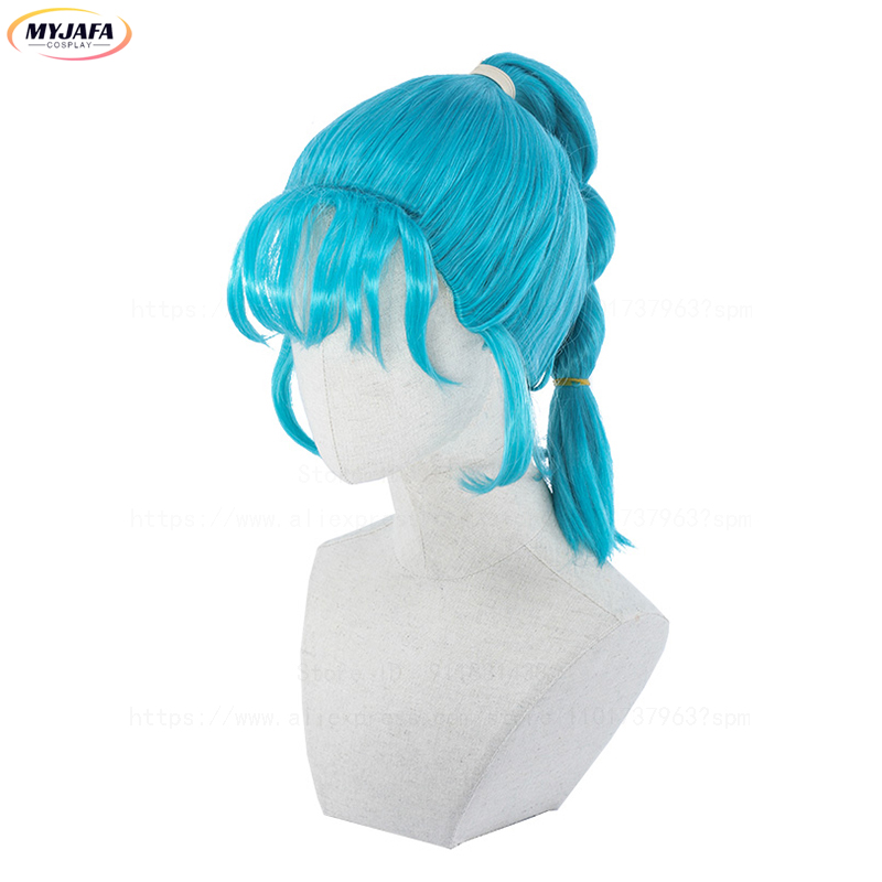 ブルマ コスプレウィッグ ブルマウィッグ ブルー 編み込みポ - Anime Cosplay Blue Hair のレビューと価格