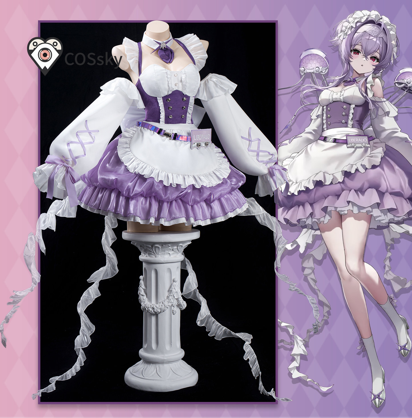 リベラリオコーヒーショップメイドドレスコスプレ衣装ゲームニッ - Anime Cosplay Shop のレビューと価格