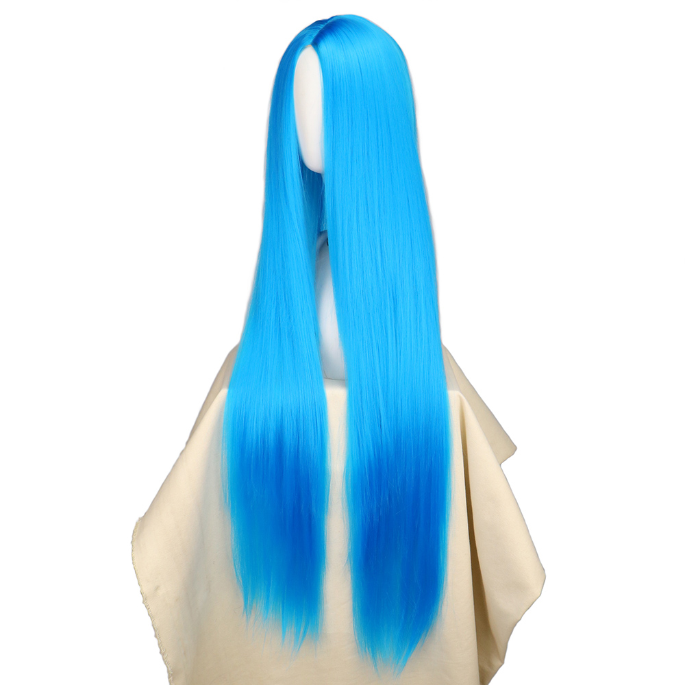 QQXCAIW コスプレ 100 センチメートルロングブルー - Anime Cosplay Blue Hair のレビューと価格