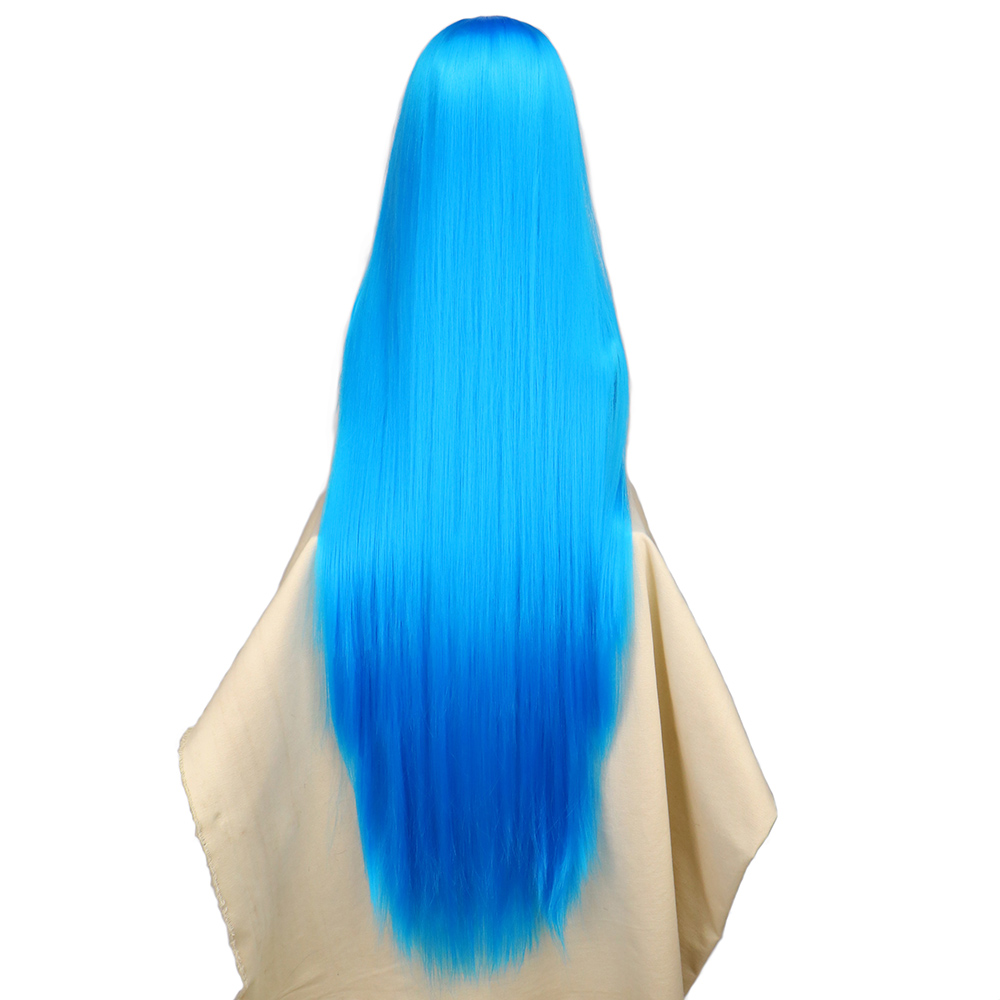 QQXCAIW コスプレ 100 センチメートルロングブルー - Anime Cosplay Blue Hair のレビューと価格